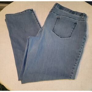 Chicos Fabulously Slimming Straight Leg Blue Denim Jeans Womens Size 14 Regular